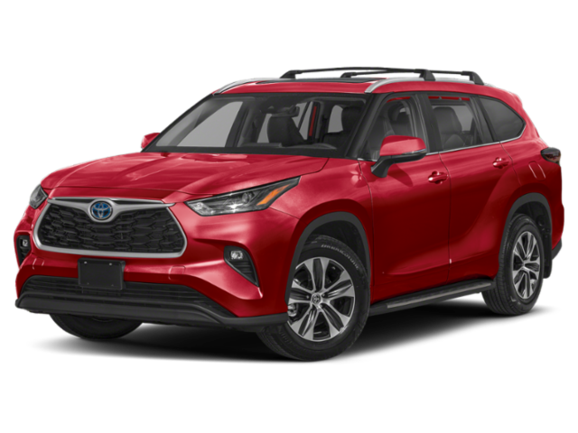  2026 Toyota Highlander red midsize 3-row SUV exterior front view for family comfort and reliability| Arabwheels.ae