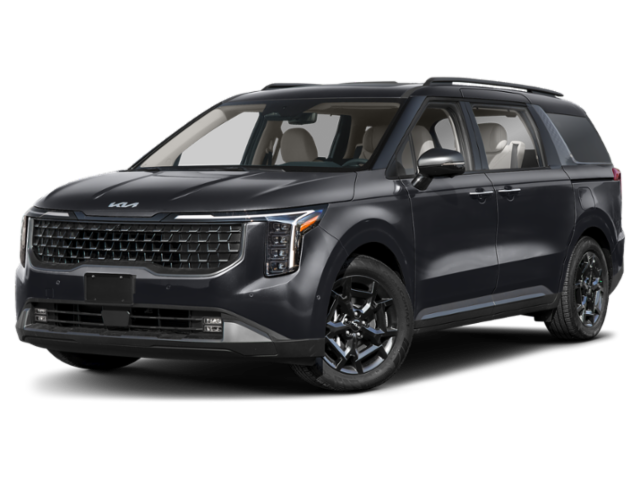 2026 Kia Carnival SX Prestige in Gray — front three-quarter view