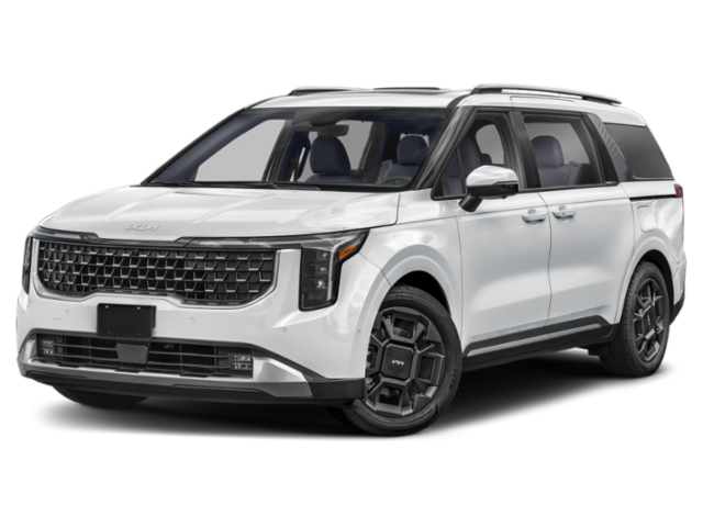 2026 Kia Carnival SX in White — front three-quarter view